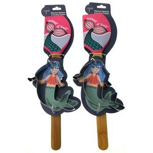 Core Silicone Mermaid At Heart Spatula and Cookie Cutter Set Lot 2 Pink BPA Free